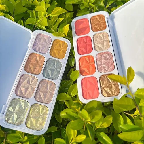 Paleta De Sombras Con 8 Colores Y Brillo, Maquillaje