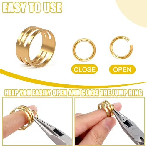 Kit De Anillos De Salto Dorados De 1200 Peniques Con Alicate