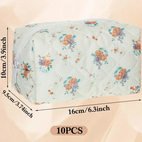Bolsa De Maquillaje Mbaiyo, 10 Unidades, Diseño Floral, 16 X