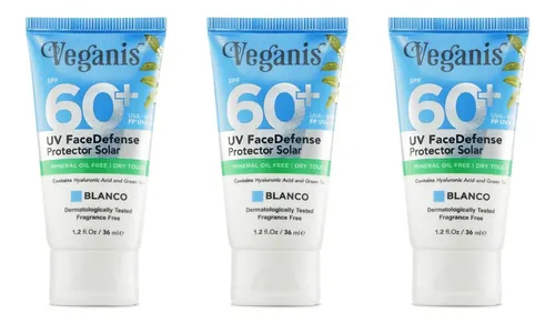 Veganis Protector Solar Facial Fps 60 Invisible X 3 Unidades