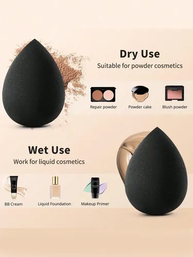 Set 25 Brochas Y Esponjas De Maquillaje Negro Profesional
