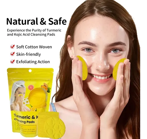 40 Unidades De Almohadillas Limpiadoras Para Rostro Y Cuerpo Amarillo