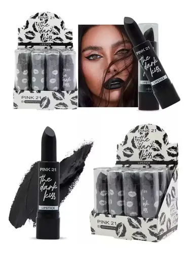 Labial Pink21 En Barra Negro Mate The Dark Kiss