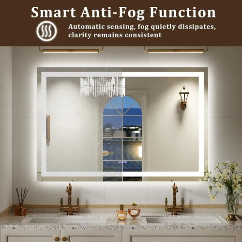 Espejo Baño Led Grande 60×40 Dimmable Antivaho Luz Frontal