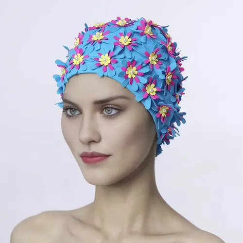 Gorro De Baño De Elastano De Poliéster Hecho A Mano Con Esta One-size