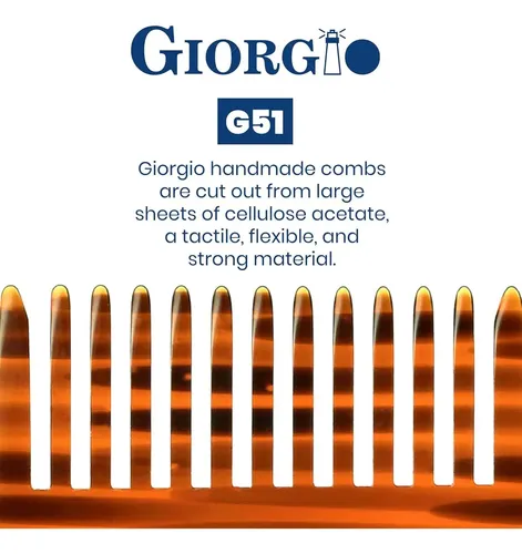 Peines De Dientes Anchos Giorgio G51 Para Cabello Grueso Y