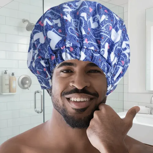 Gorro De Baño De Doble Capa, Gorro De Champú Grueso Con Band