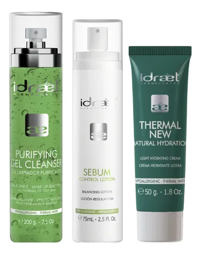 Rutina Skincare Piel Grasa Oleosa Hidratante Idraet Kit