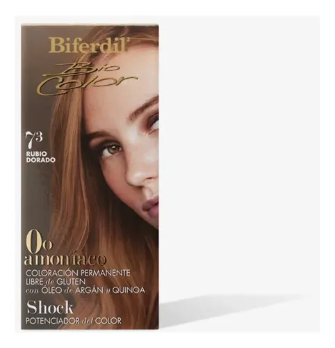 Biferdil Tintura Kit Amoniaco 0 % – Vegano Tono 7.3 rubio dorado