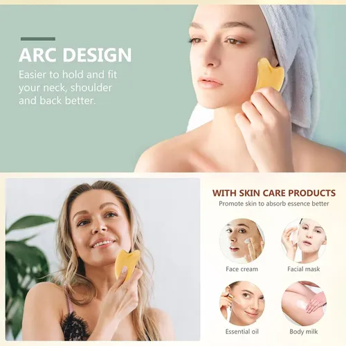 Masajeador Facial Resina Tabla Gua Sha Rostro Terapia Relax
