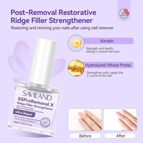 Kit Removedor De Esmalte En Gel 3 En 1 Saviland 8 Pcs
