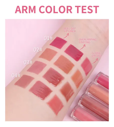 Set 4 Delineadores Labiales Azul Peel Off Volumen Agua
