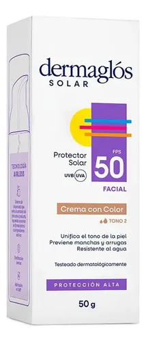Dermaglós Protector Solar Facial Color Fps 50 Tono Medio
