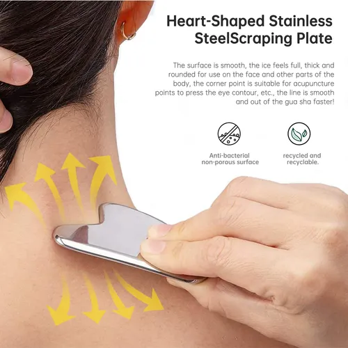 Rodillo Facial Y Gua Sha De Acero Inoxidable 304