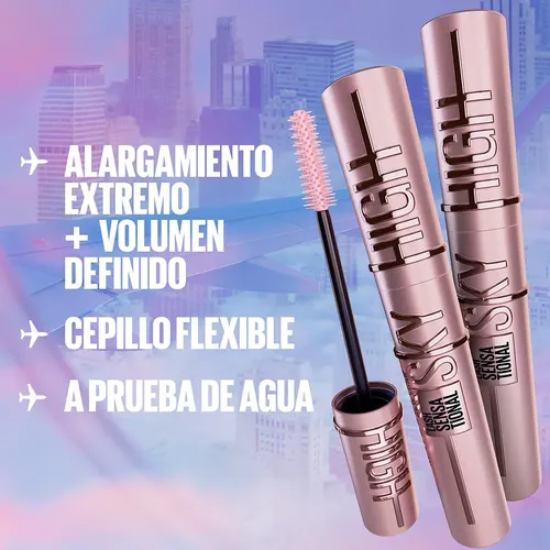 Máscara D Pestañas Maybelline Lash Sky High Black Waterproof