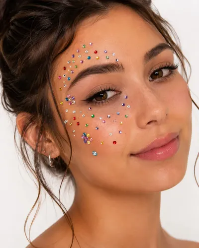 X10 Unid Strass Gemas Autoadhesivas Para Cuerpo Cara Eventos