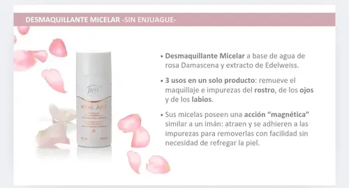 Desmaquillante Micelar Con Rosa Damascena Y Edelweiss.