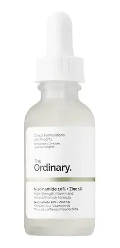 Sérum Niacinamida 10% + zinc 1% The Ordinary día/noche para todo tipo de piel de 60mL/60g +15 años