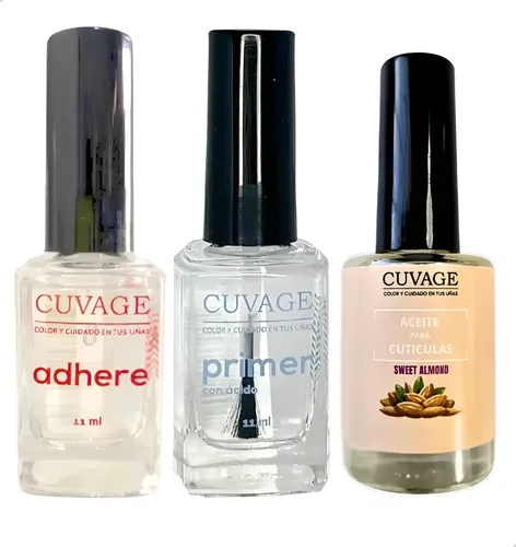 Adhere + Primer + Aceite Cuticulas Uñas Gel Acrilico Y Semi
