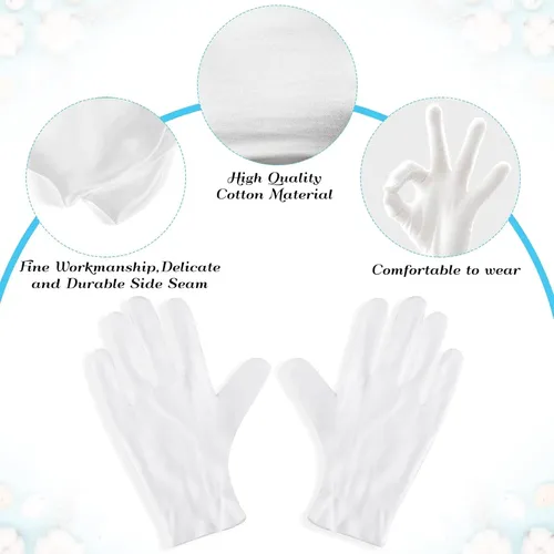 Guantes Algodón Blancos Xl Hidratantes Para Manos Secas