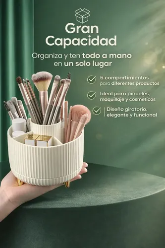 Organizador De Maquillaje Giratorio 360° 5 Compartimentos