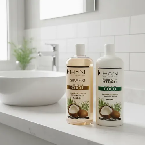 Han Coco Shampoo + Acondicionador Reparador Anti Frizz