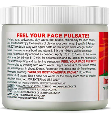 Arcilla Bentonita Calcio Aztec Secrets Facial 1 Lb