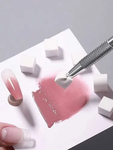 100 Minibloques De Esponja, Con Pinzas De Cuatro Puntas