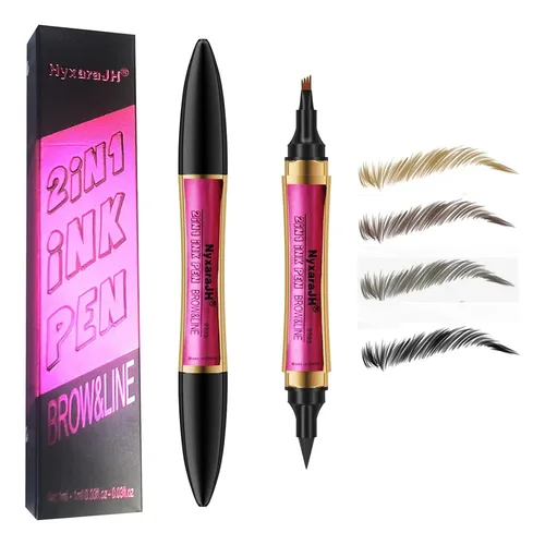 Delineador Y Lápiz Cejas 2 En 1 Marrón Oscuro Impermeable