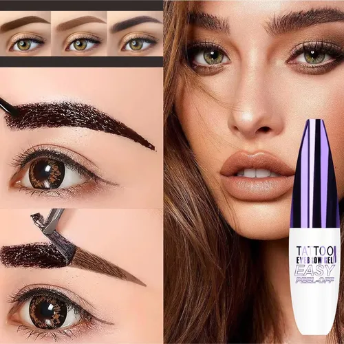 Gel Impermeable Para Cejas Ghfczoo, Color Marrón Oscuro, 2 U