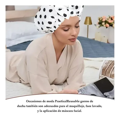 2 Pcs Gorros De Baño Ducha Impermeable Para Mujer Ajustable