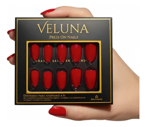 Uñas Press On Veluna Soft Gel Almendras Cortas 30u