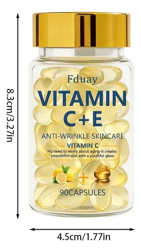 Cápsulas Vitamina C+e Antiarrugas Piel 90 Unidades Todo Tipo De Piel Día/noche