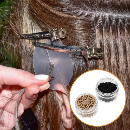 Extensiones De Cabello Con Microanillos Y Cuentas Para Human