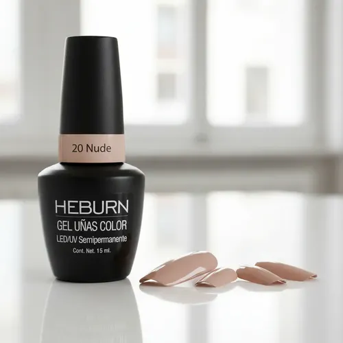 Esmalte Gel Semipermanente Heburn Led/uv 15 Ml Nude