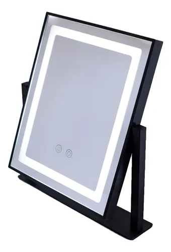 Espejo De Maquillaje Con Luz Led Incorporada Negro