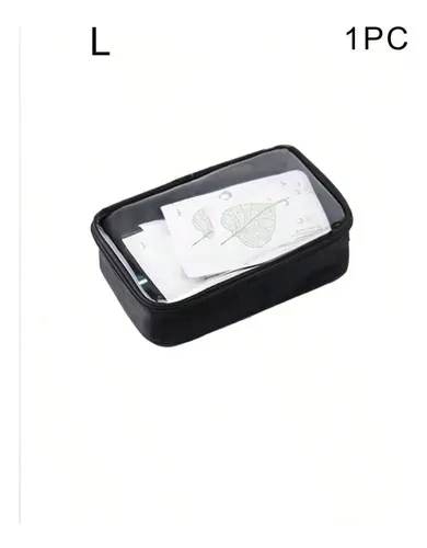 Bolsa De Maquillaje De Viaje De Gran Capacidad De Malla De N Clear L Transparent Top
