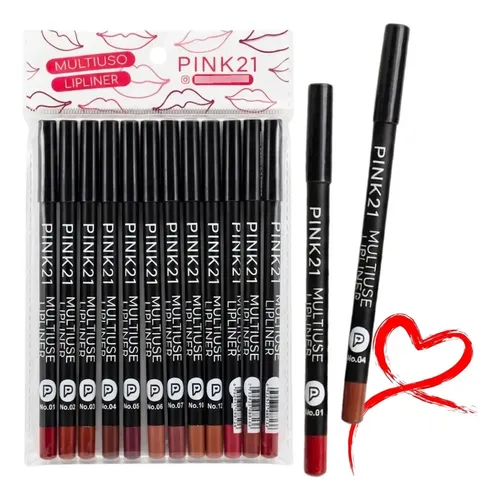 Lapiz Delineador De Labios Pink 21 Multiuso Make Up X1