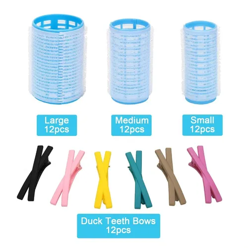 Juego De Rulos De Pelo Autoadherentes De 49 Piezas Con Clips
