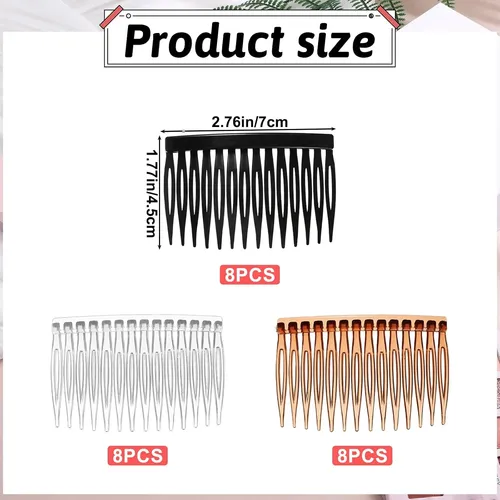 24 Peines Para Mujer: Peines Laterales Para Cabello Fino, 14