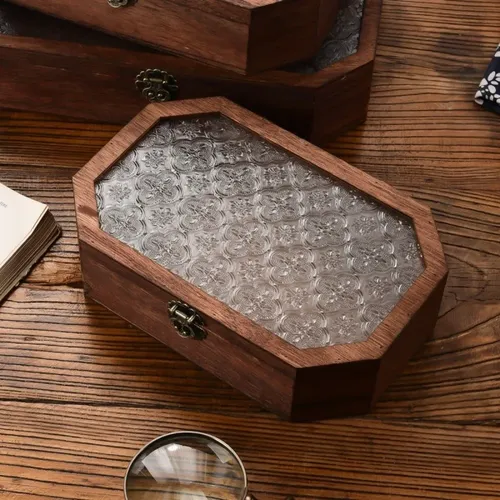 Caja De Almacenamiento De Cosméticos De Madera Para El Hogar