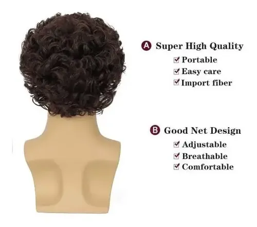 Peluca Beweig Para Hombre, Corta, Rizada, Marrón, Disfraz Si Marrón