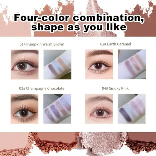 Paleta De Sombras Nude 4 Colores, Larga Duración