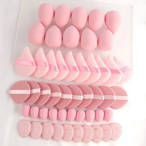 Set De Esponjas De Maquillaje Suaves Y Borlas De Polvo