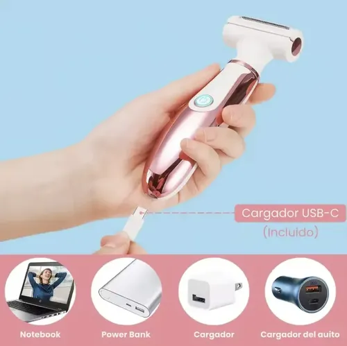 Depiladora Eléctrica Mujer 4 En 1 Recarga Usb Facial Cuerpo