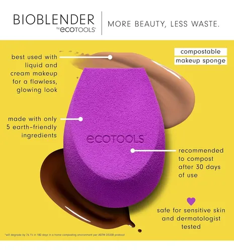 Ecotools Bioblender Makeup Sponge, Compostable Makeup Ble…