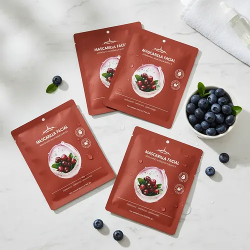 Set X4 Mascarilla Blanca Facial Arándano Paris Night