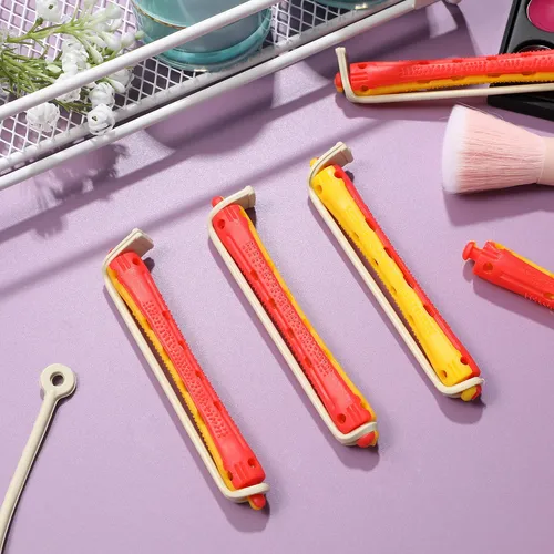 Set De 24 Rulos De Perm Para Cabello Con Banda De Goma En Ca