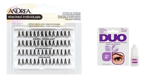 Kit Pestañas Individual Sin Nudo Tupida Andrea+pegamento Duo