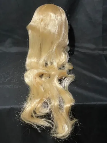 Peluca Super Larga Xl Rubia Y Negra Cotillon Disfraz